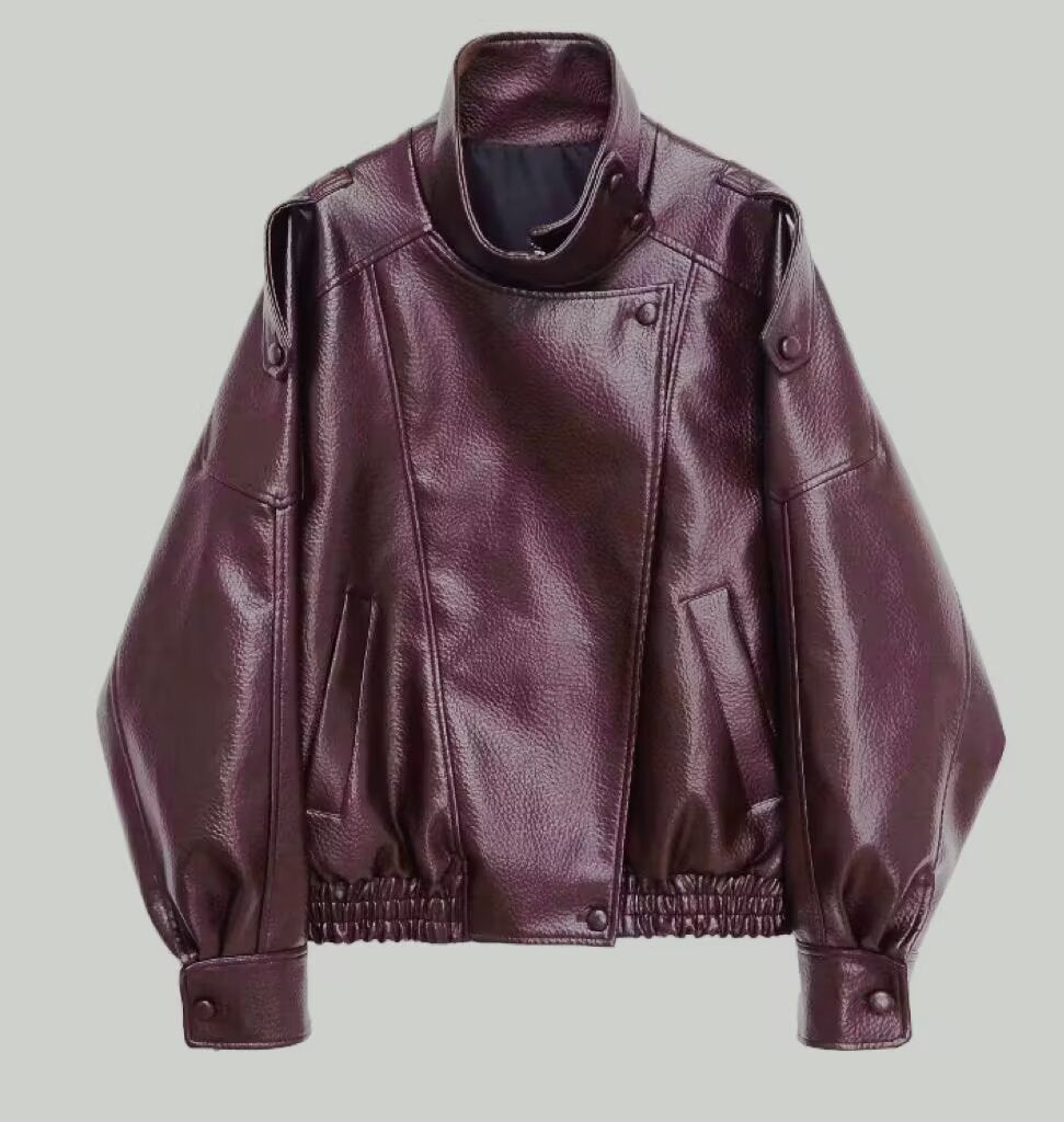 Modische Streetwear-Jacke aus Kunstleder – lässig & vielseitig kombinierbar 🧥✨