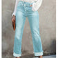 High-Waist Stretch-Jeans für Damen mit geradem Bein
