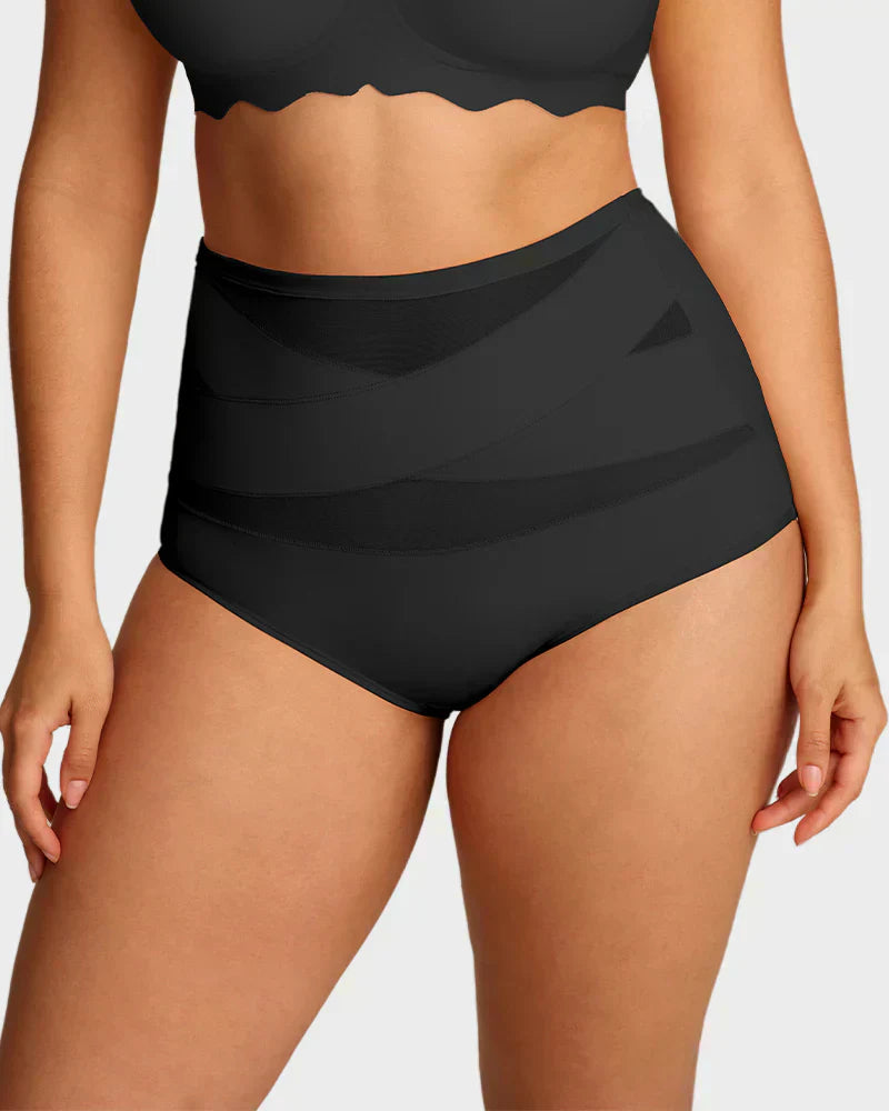 🌸Letzter Tag – 1 kaufen, 2 Packungen gratis!✨ Plus-Size High-Waist Cross Tummy Control Slips