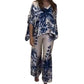 Luftiges Damen-Set im botanischen Design – Zweiteiliges Sommer-Outfit mit V-Ausschnitt