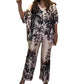 Luftiges Damen-Set im botanischen Design – Zweiteiliges Sommer-Outfit mit V-Ausschnitt