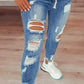 👖 50% RABATT! 🔥 Stretch-Skinny-Jeans mit Rissen – Figurbetont, Bequemer Stretch & Perfekt Für Einen Coolen Alltagslook 💙 Kostenloser Versand