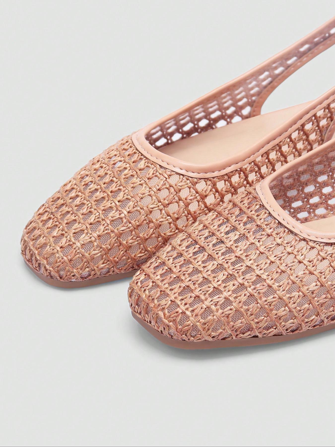 👡 50% RABATT! 🌸 Damen Gewebte Slingback-Sandalen –  Schickes Webmuster, eleganter Slingback, bequeme flache Sohle – perfekt für Arbeit & Wochenende. 🔥✨