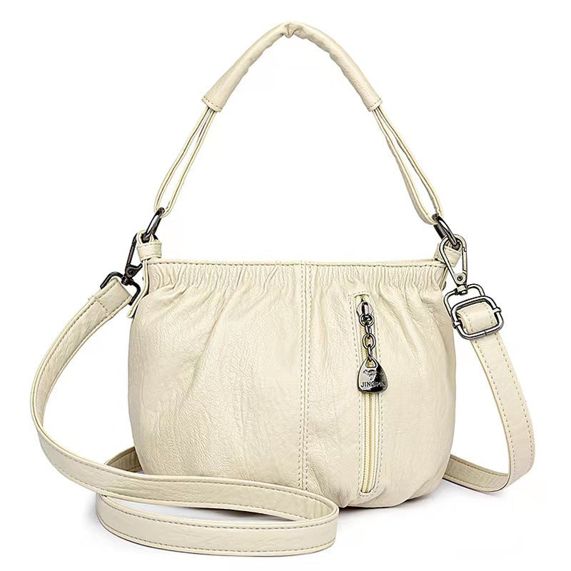 Damen Plissee-Handtasche aus weichem Material – Vielseitig tragbar als Hand-, Schulter- oder Umhängetasche 👜✨