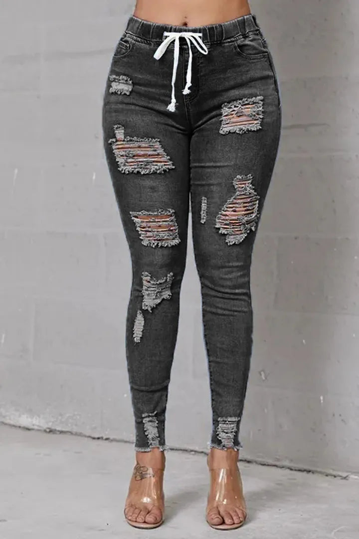 👖 50% RABATT! 🔥 Stretch-Skinny-Jeans mit Rissen – Figurbetont, Bequemer Stretch & Perfekt Für Einen Coolen Alltagslook 💙 Kostenloser Versand