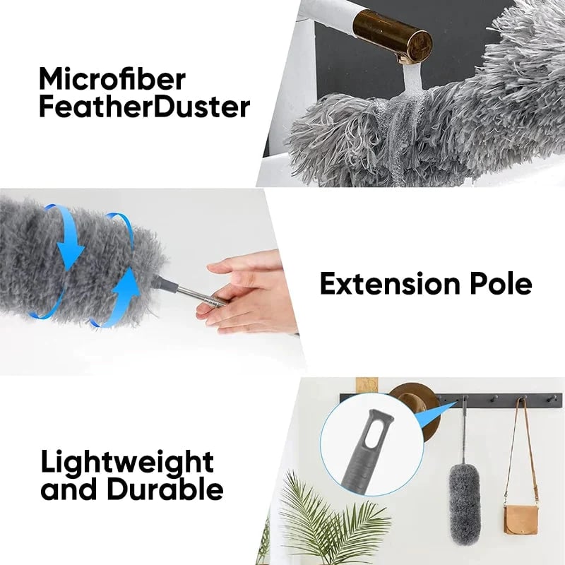 🧹 50 % Rabatt! Teleskop-Staubwedel – Ausziehbarer Staubfänger für Decken, Ecken & schwer erreichbare Stellen