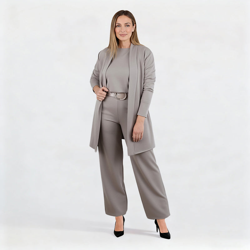 🍁 Neu im Herbst/Winter! | Nur noch 1 Tag: -50 % ⏳ 3-teiliges Set aus Longline-Cardigan, Top & Hose
