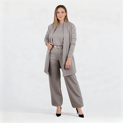 🍁 Neu im Herbst/Winter! | Nur noch 1 Tag: -50 % ⏳ 3-teiliges Set aus Longline-Cardigan, Top & Hose