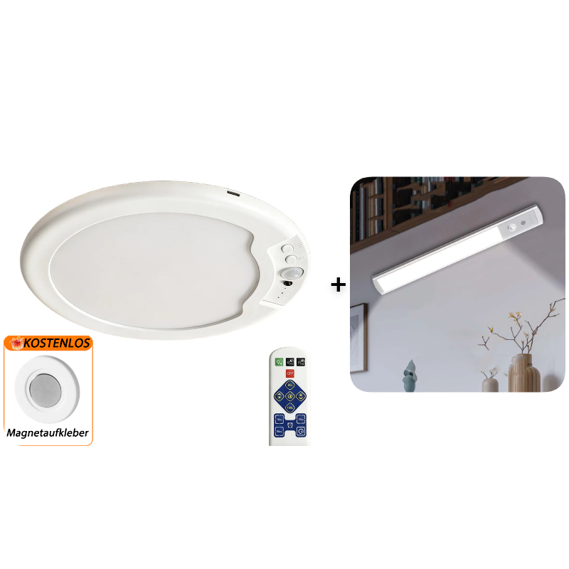 💡 50% Rabatt – Wiederaufladbare LED-Deckenleuchte mit Bewegungssensor & Sprachsteuerung, ohne Schalter