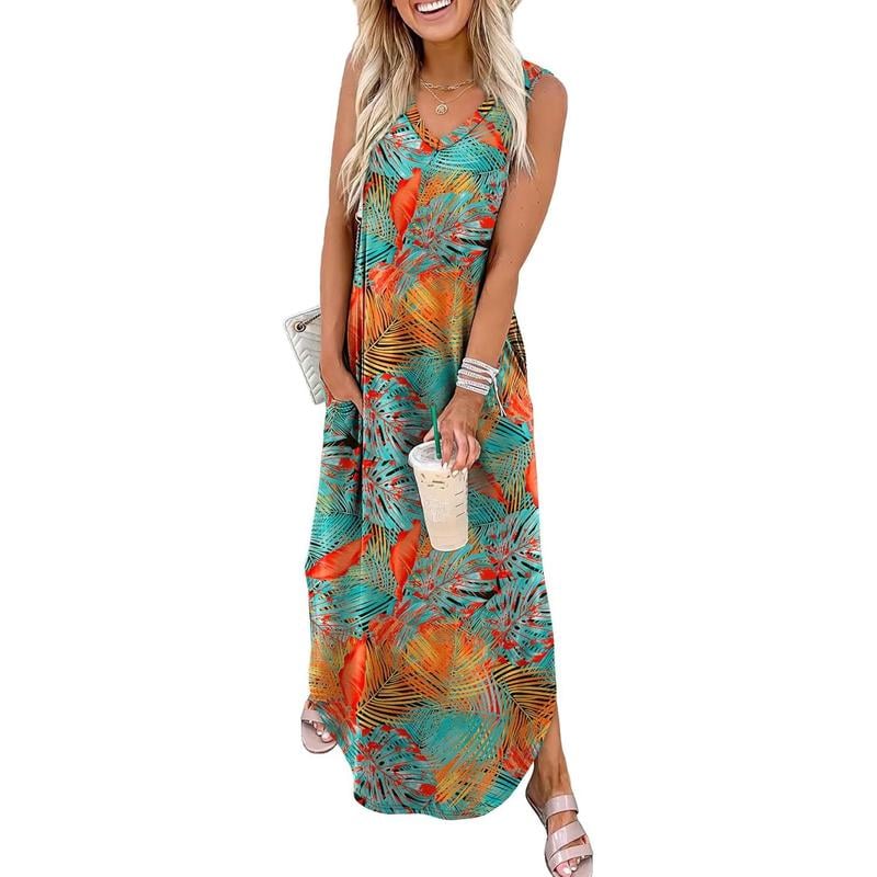 💖LETZTER TAG 60% RABATT💖Sommer Maxikleid: Urlaub-Strandkleid mit Taschen