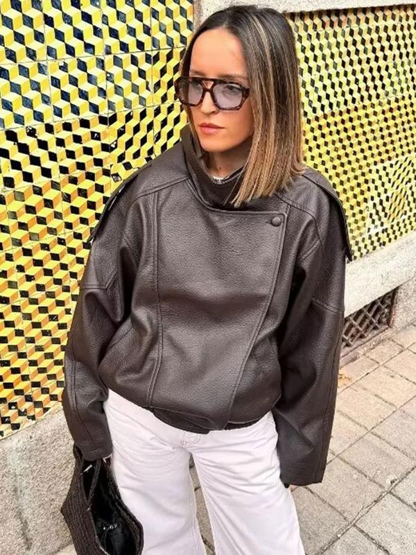 Modische Streetwear-Jacke aus Kunstleder – lässig & vielseitig kombinierbar 🧥✨