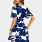 ⏰ 50 % RABATT – Nur für kurze Zeit 🌸 Damen Sommerkleid mit V-Ausschnitt ✨ Florales Muster, Rüschenärmel, Wickeloptik & Praktische Taschen