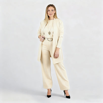 🍁 Neu im Herbst/Winter! | Nur noch 1 Tag: -50 % ⏳ 3-teiliges Set aus Longline-Cardigan, Top & Hose