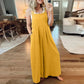 Ärmelloser Jumpsuit für Damen mit weitem Bein und Taschen