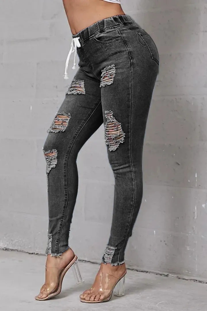 👖 50% RABATT! 🔥 Stretch-Skinny-Jeans mit Rissen – Figurbetont, Bequemer Stretch & Perfekt Für Einen Coolen Alltagslook 💙 Kostenloser Versand