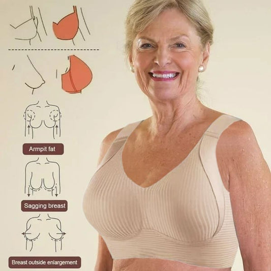 🎁Kaufen Sie 1 und erhalten Sie 3 Packungen💕Gerippter Push-up-BH für Frauen, verstellbar, kabellos