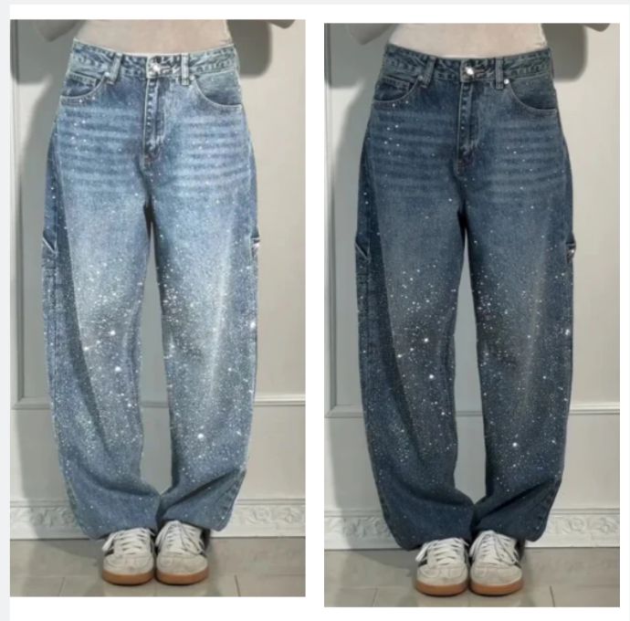 Damen-Jeans mit Strassverzierung – Lässige, bequeme Hose für Alltag & Freizeit ✨👖