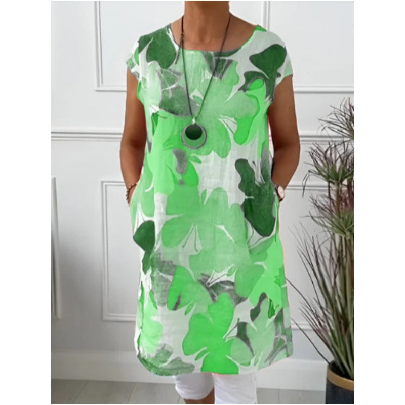 🦋 50% RABATT! 👗 Lockeres knielanges Kleid mit Schmetterlingsdruck – Leicht, luftig & verspielt – Ideal für Sommer, Spaziergänge & entspannte Tage ☀️