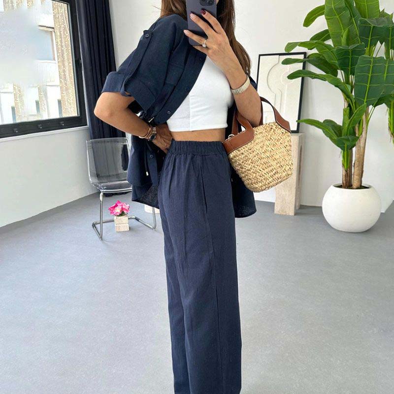🥰Zweiteiler Arbeitskleidung Casual mit Kordelzug für Damen