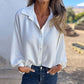 🔥מבצע חם-50% הנחה💝חולצת כפתורים אלגנטית בצבע אחיד