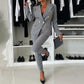 🔥HOT SALE 50% RABATT🔥 Damen-Doppelreihiger Blazer & Maßgeschneiderte Hosen-Kombination