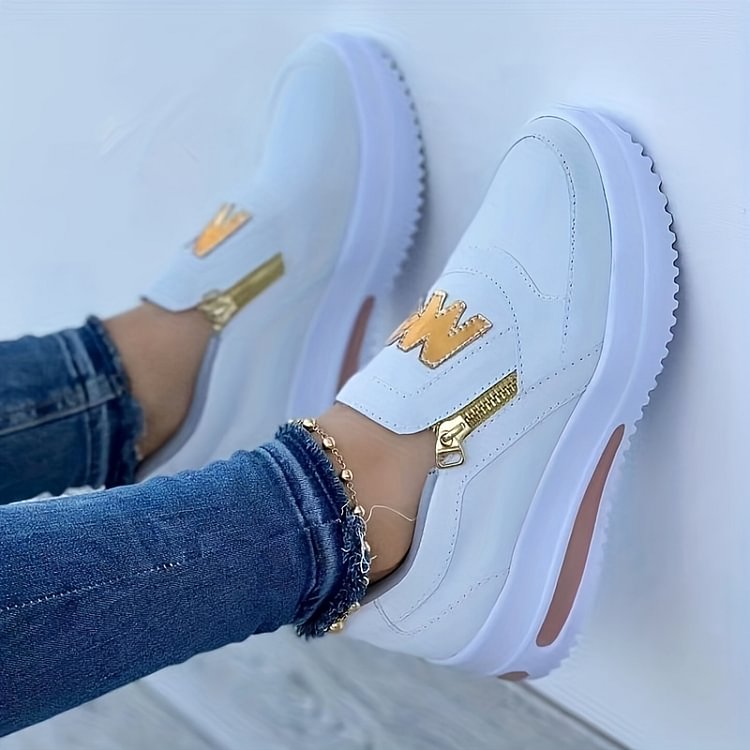 Damen Slip-On Schuhe – Bequeme Freizeit- und Sportschuhe mit Reißverschluss👟🌞