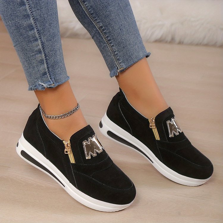 Damen Slip-On Schuhe – Bequeme Freizeit- und Sportschuhe mit Reißverschluss👟🌞