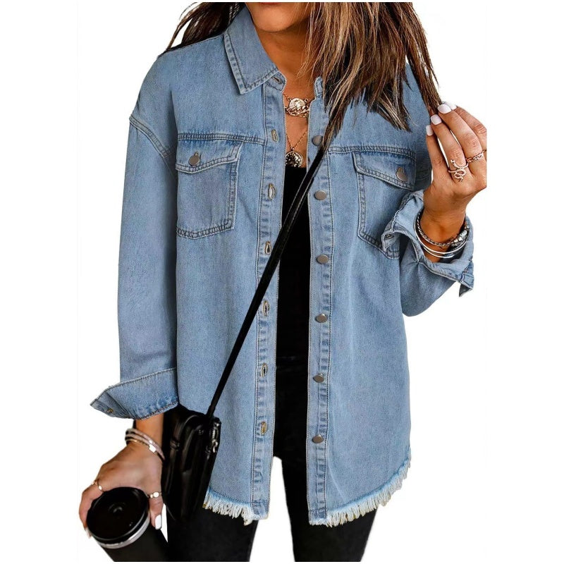 🔥Zerrissene Jeansjacke mit Schnittkante für Damen