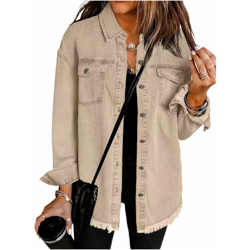 🔥Zerrissene Jeansjacke mit Schnittkante für Damen