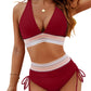 🎁2025 Bikini-Sets mit hoher Taille und Bauchkontrolle im Farbblockdesign
