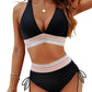 🎁2025 Bikini-Sets mit hoher Taille und Bauchkontrolle im Farbblockdesign