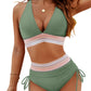 🎁2025 Bikini-Sets mit hoher Taille und Bauchkontrolle im Farbblockdesign