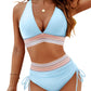 🎁2025 Bikini-Sets mit hoher Taille und Bauchkontrolle im Farbblockdesign
