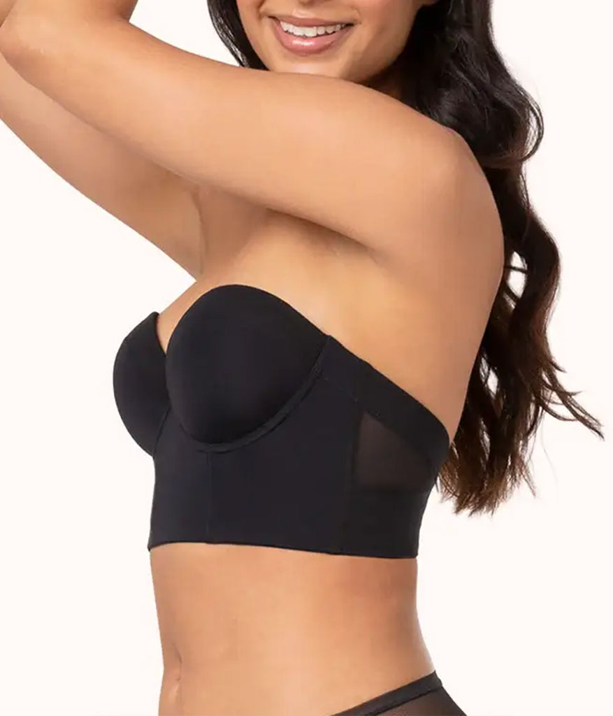 Ideal als Unterwäsche für Blazer & Anzüge – Damen Minimizer BH, Rückenfrei mit Trägern, Bustier für Große Größen, Figurformend