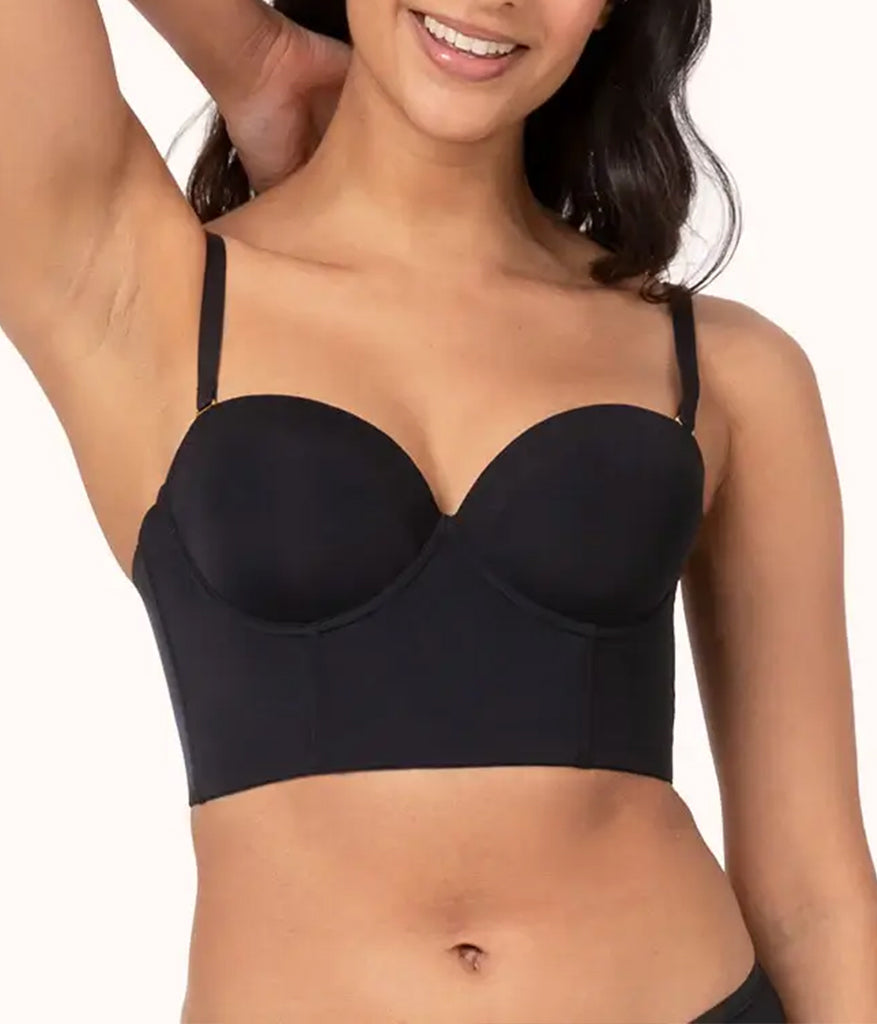 Ideal als Unterwäsche für Blazer & Anzüge – Damen Minimizer BH, Rückenfrei mit Trägern, Bustier für Große Größen, Figurformend