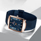 🔥Black-Friday-Mega-Angebot – 50 % Rabatt!🔥Herren Quarzarmbanduhr mit eckigem Mesh-Armband, ultraflach