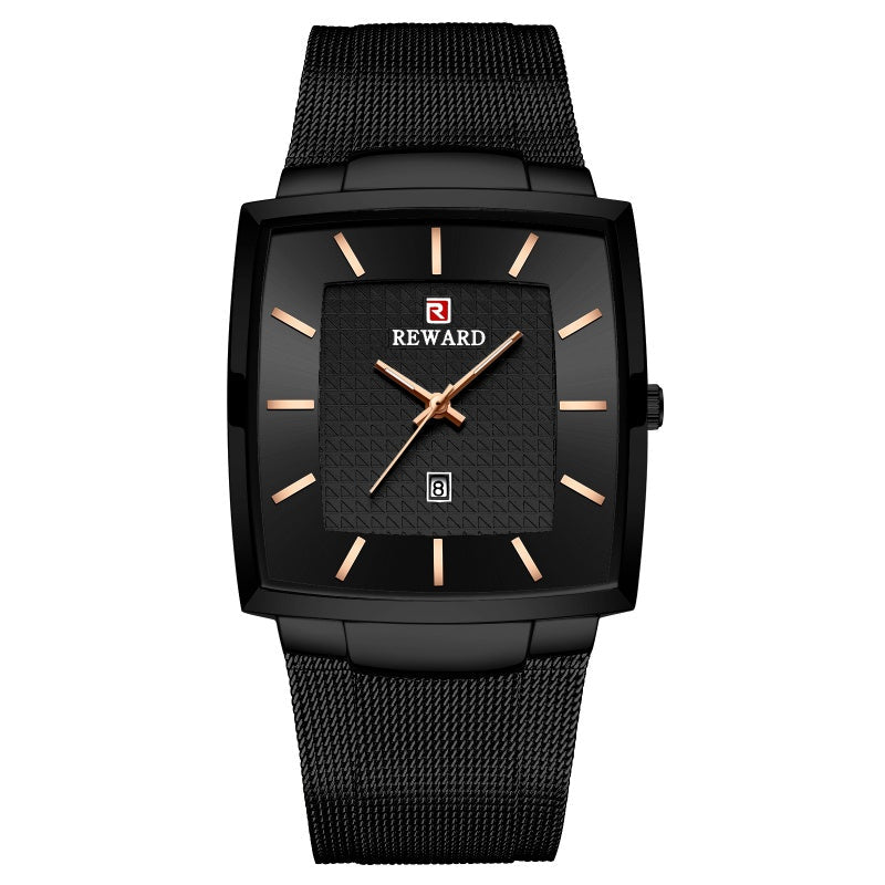 🔥Black-Friday-Mega-Angebot – 50 % Rabatt!🔥Herren Quarzarmbanduhr mit eckigem Mesh-Armband, ultraflach