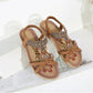 🌸 Boho-Damen-Sandalen in Übergröße – Flache Schlappen mit Blumen- & Strass-Details – Luftig-leichte Sommerschuhe für Strand & Stadt