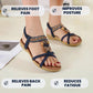 🌸 Boho-Damen-Sandalen in Übergröße – Flache Schlappen mit Blumen- & Strass-Details – Luftig-leichte Sommerschuhe für Strand & Stadt