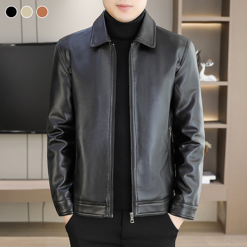 Trendige, lässige Jacke aus Kunstleder für Herren