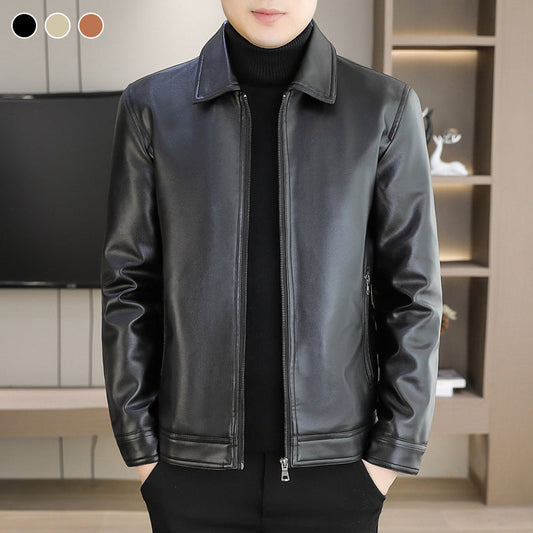 Trendige, lässige Jacke aus Kunstleder für Herren