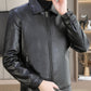 Trendige, lässige Jacke aus Kunstleder für Herren