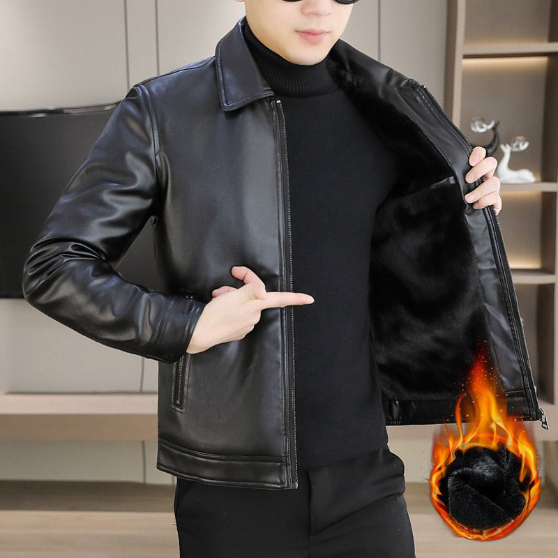 Trendige, lässige Jacke aus Kunstleder für Herren