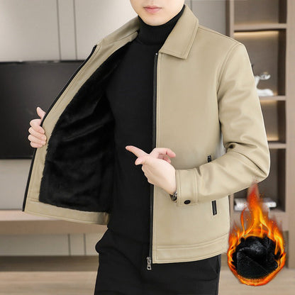 Trendige, lässige Jacke aus Kunstleder für Herren