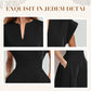 Damen-Jumpsuit mit V-Ausschnitt, kurzen Ärmeln und weitem Bein