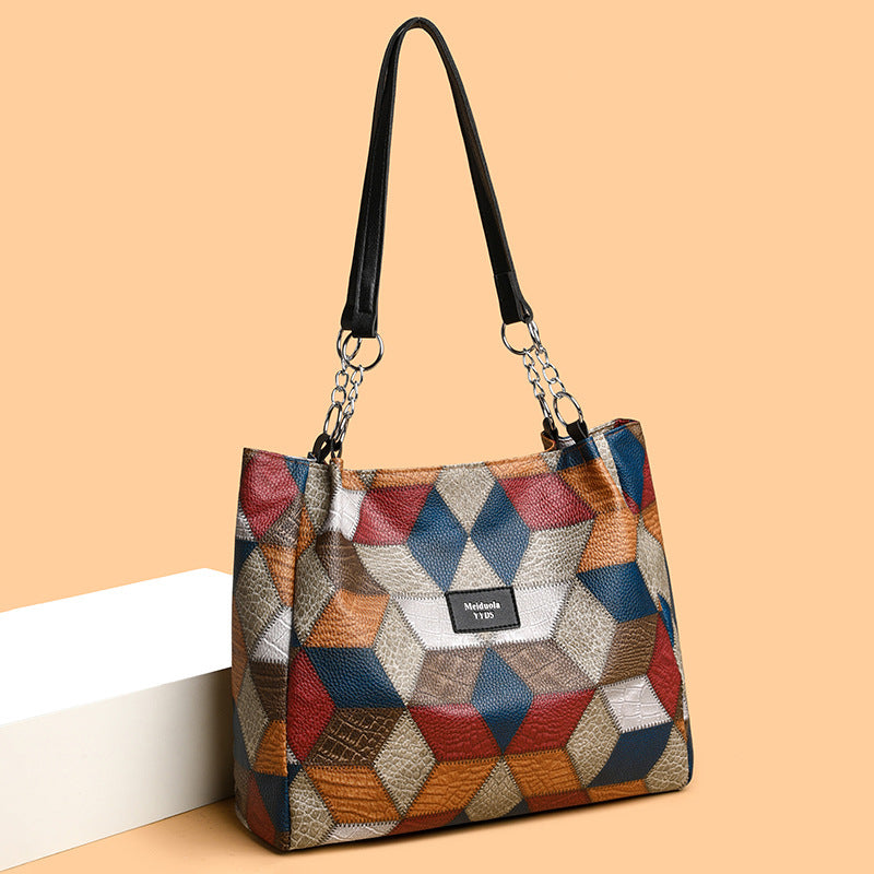 Patchwork-Tragetasche für Damen