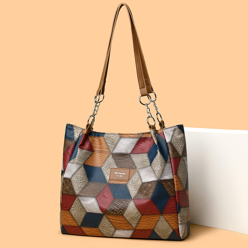 Patchwork-Tragetasche für Damen