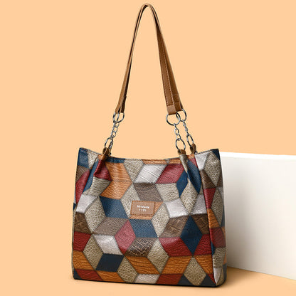 Patchwork-Tragetasche für Damen
