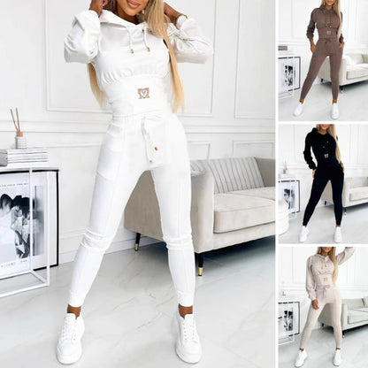 🔥Black-Friday-Mega-Angebot – 50 % Rabatt!🔥Zweiteiliger Damen-Trainingsanzug mit Kapuze