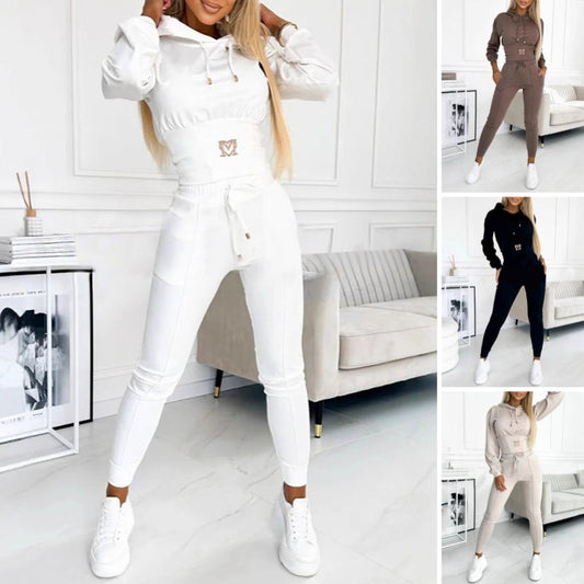 🔥Black-Friday-Mega-Angebot – 50 % Rabatt!🔥Zweiteiliger Damen-Trainingsanzug mit Kapuze